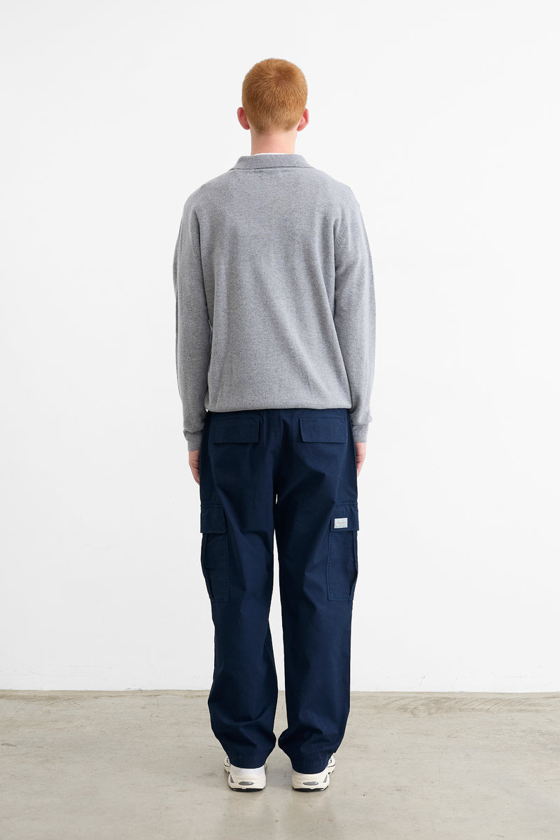 WOOL POLO GREY MELANGE