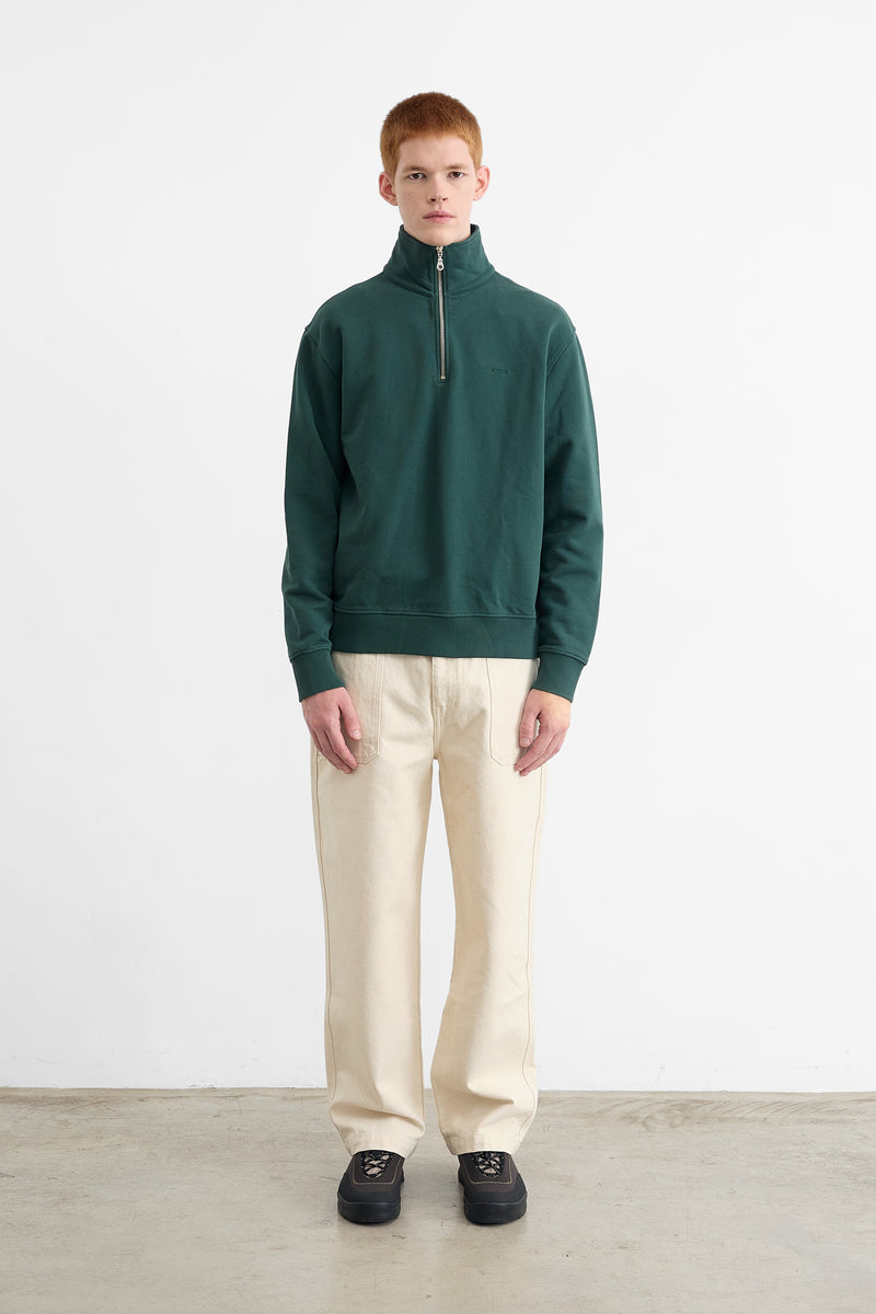 HALF ZIP DK GREEN