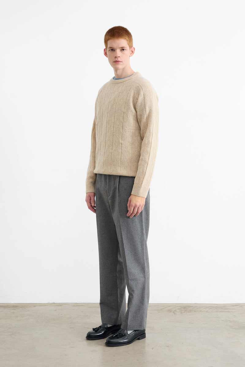 CHECKMATE SWEATER TAN