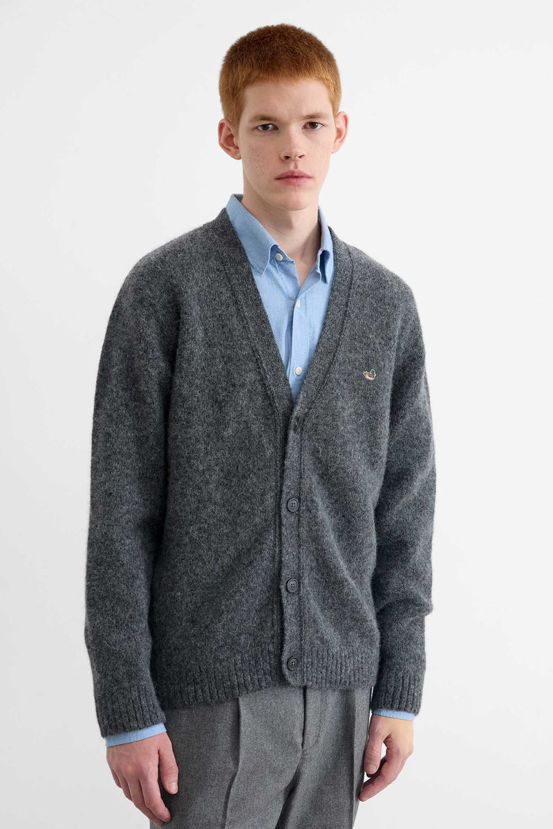 DUCK PATCH CARDIGAN GREY