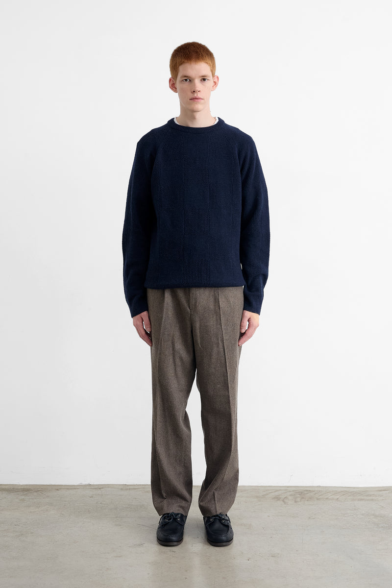 CHECKMATE SWEATER NAVY