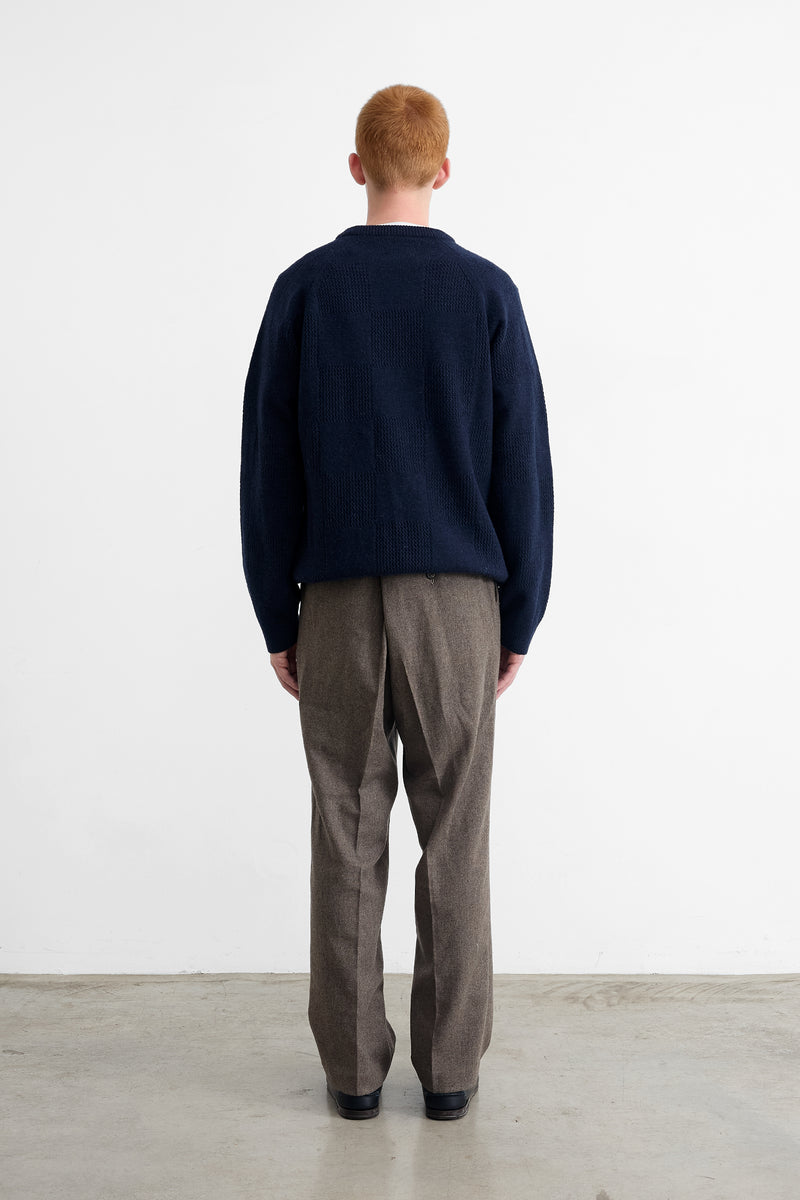 CHECKMATE SWEATER NAVY