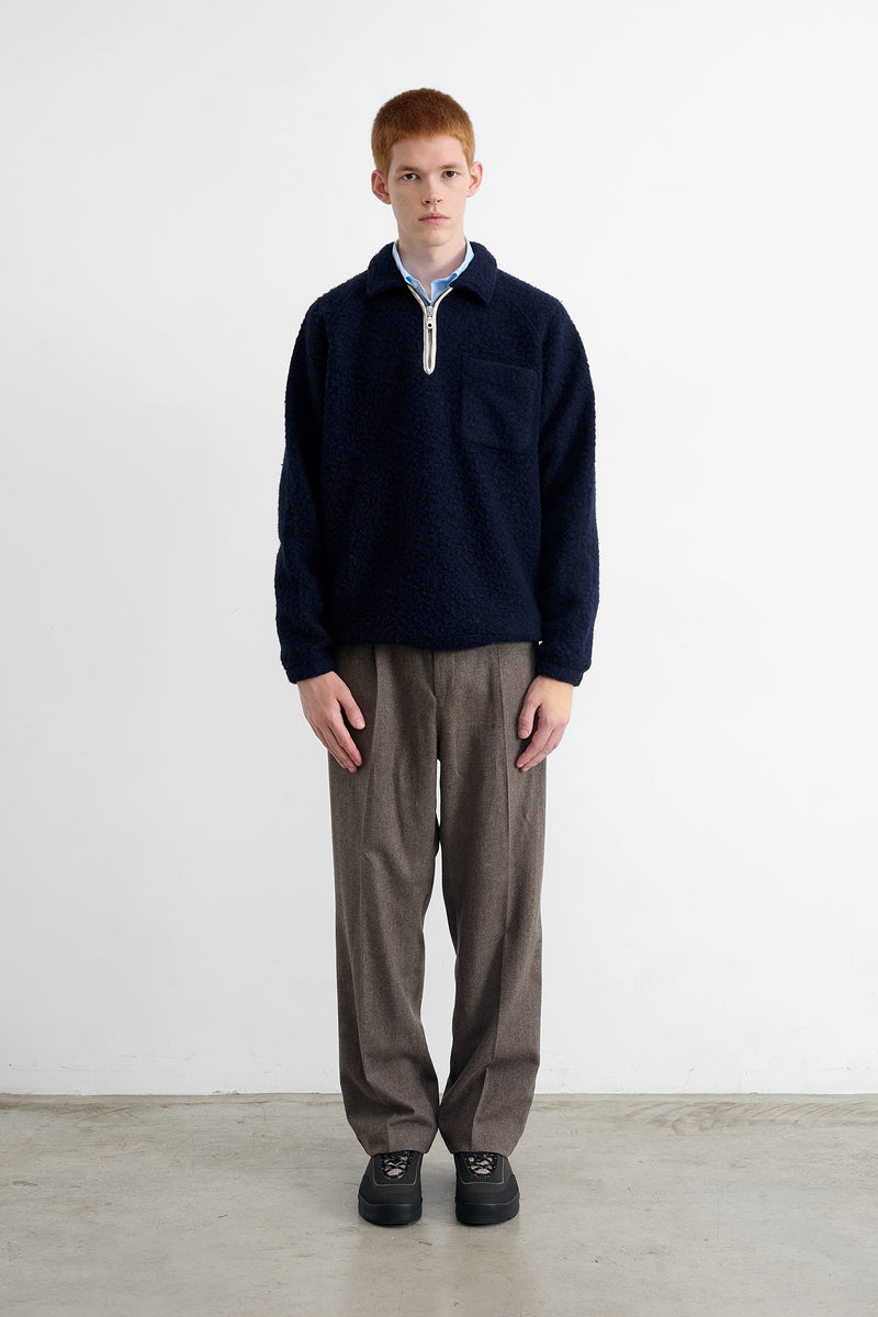 UNCONVETIONAL ZIP POLO NAVY