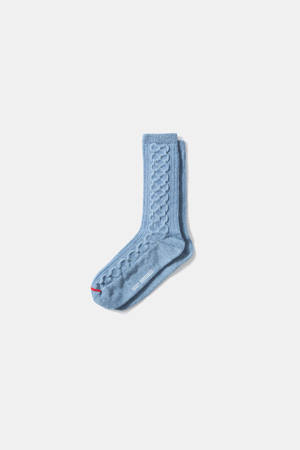CABLE KNIT SOCKS STEEL