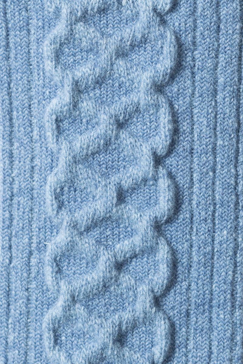 CABLE KNIT SOCKS STEEL