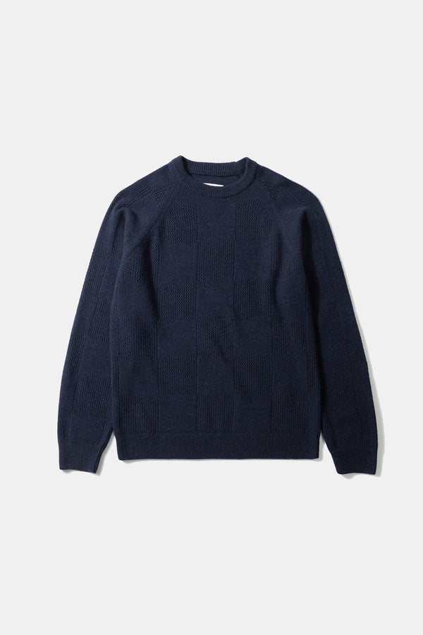 CHECKMATE SWEATER NAVY
