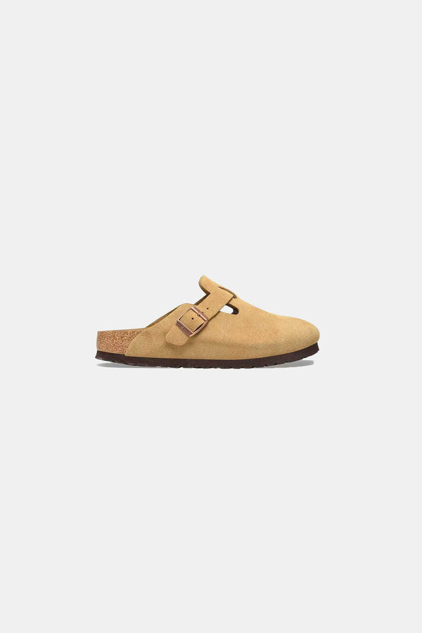 Birkenstock: BOSTON SUEDE LEATHER LATTE CREAM
