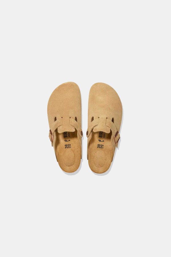 Birkenstock: BOSTON SUEDE LEATHER LATTE CREAM