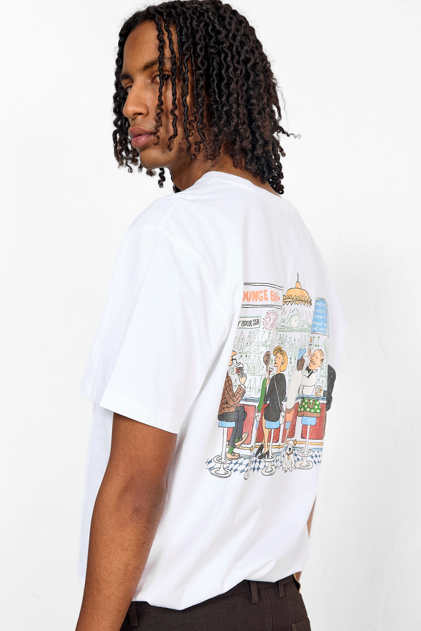 Tシャツ・カットソー EDMMOND STUDIOS LOUNGE BAR T-SHIRT LOUNGE BAR WHITE – edmmond.com