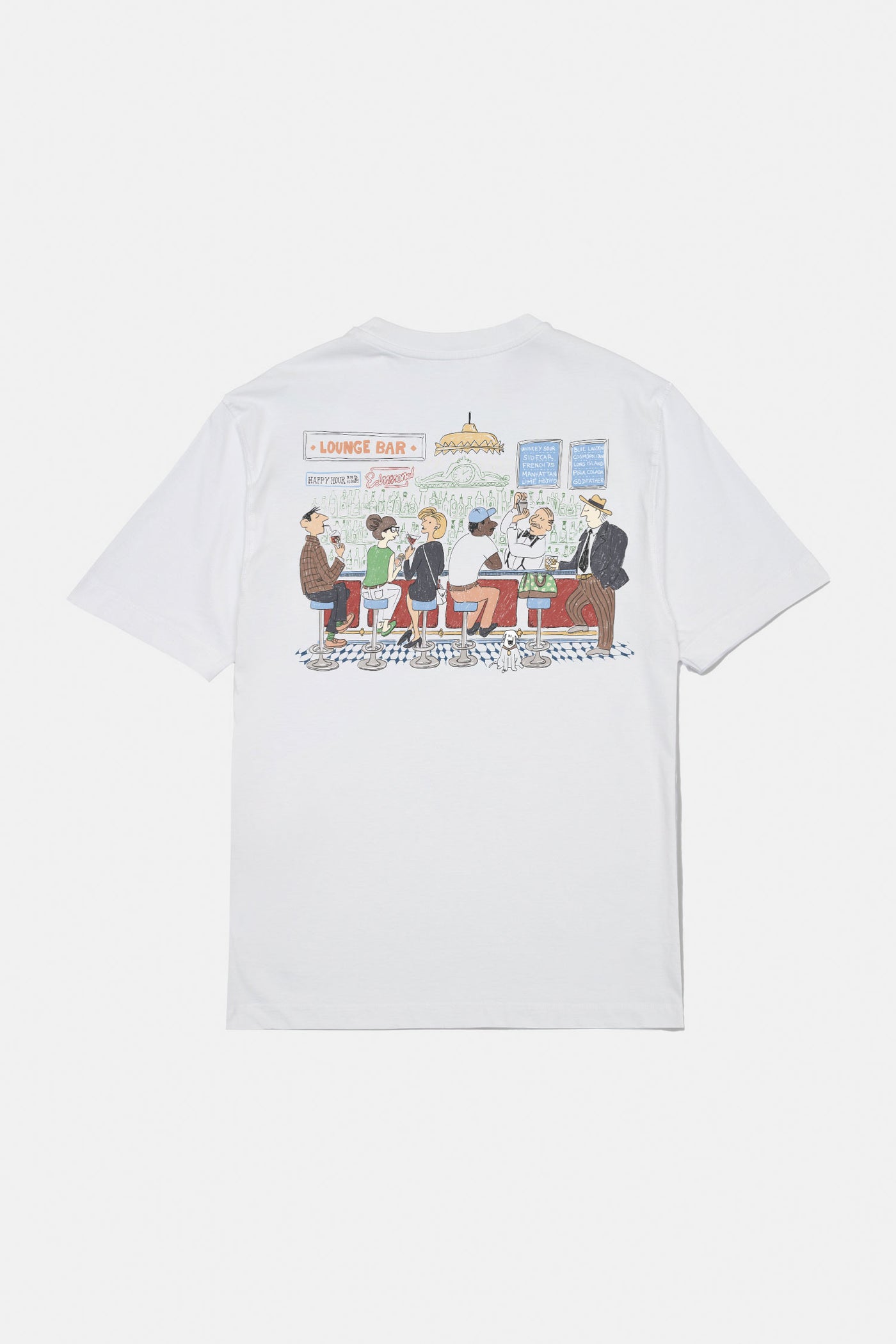 Tシャツ・カットソー EDMMOND STUDIOS LOUNGE BAR T-SHIRT LOUNGE BAR WHITE – edmmond.com