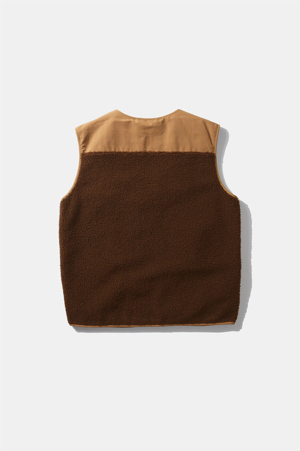 SHEARLING VEST CHOCOLATE