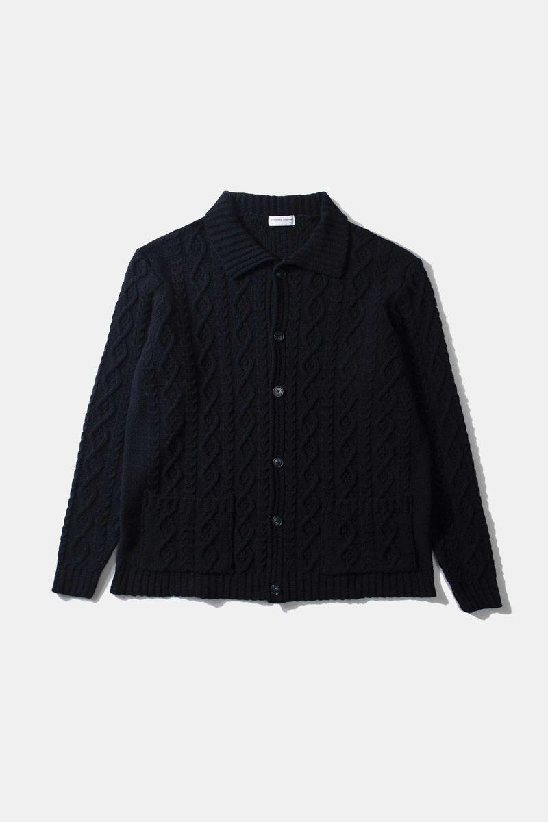 Fine knit navy cardigan hotsell