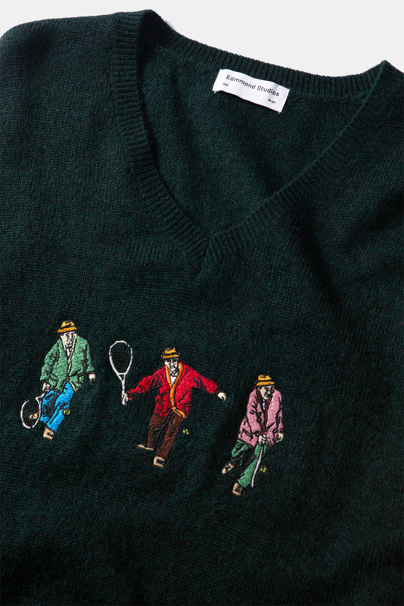 TENNIS SWEATER DARK GREEN