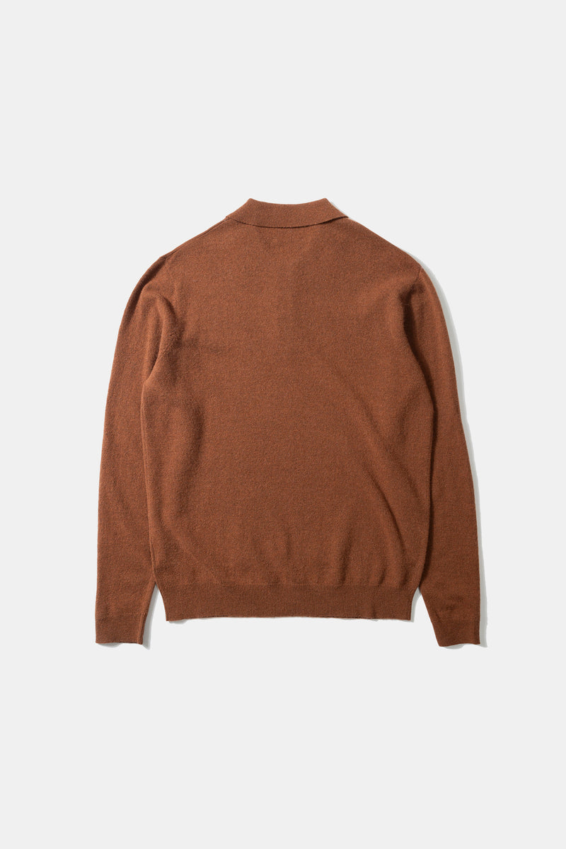 WOOL POLO CHOCOLATE