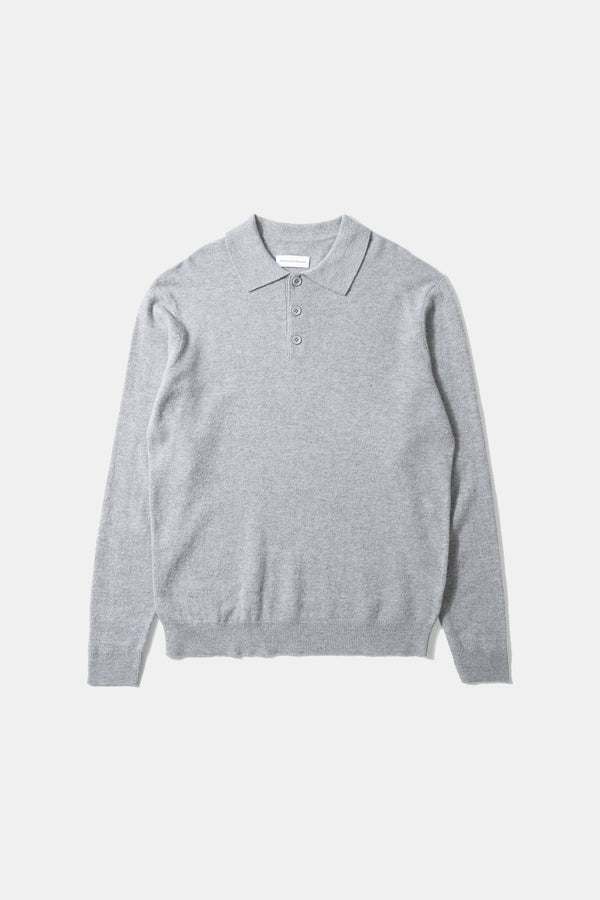 WOOL POLO GREY MELANGE