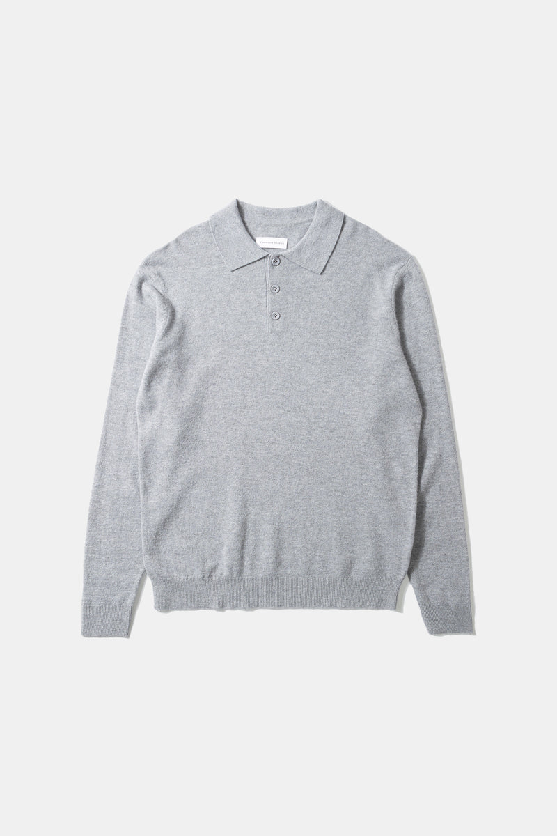 WOOL POLO GREY MELANGE