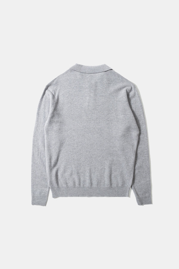 WOOL POLO GREY MELANGE