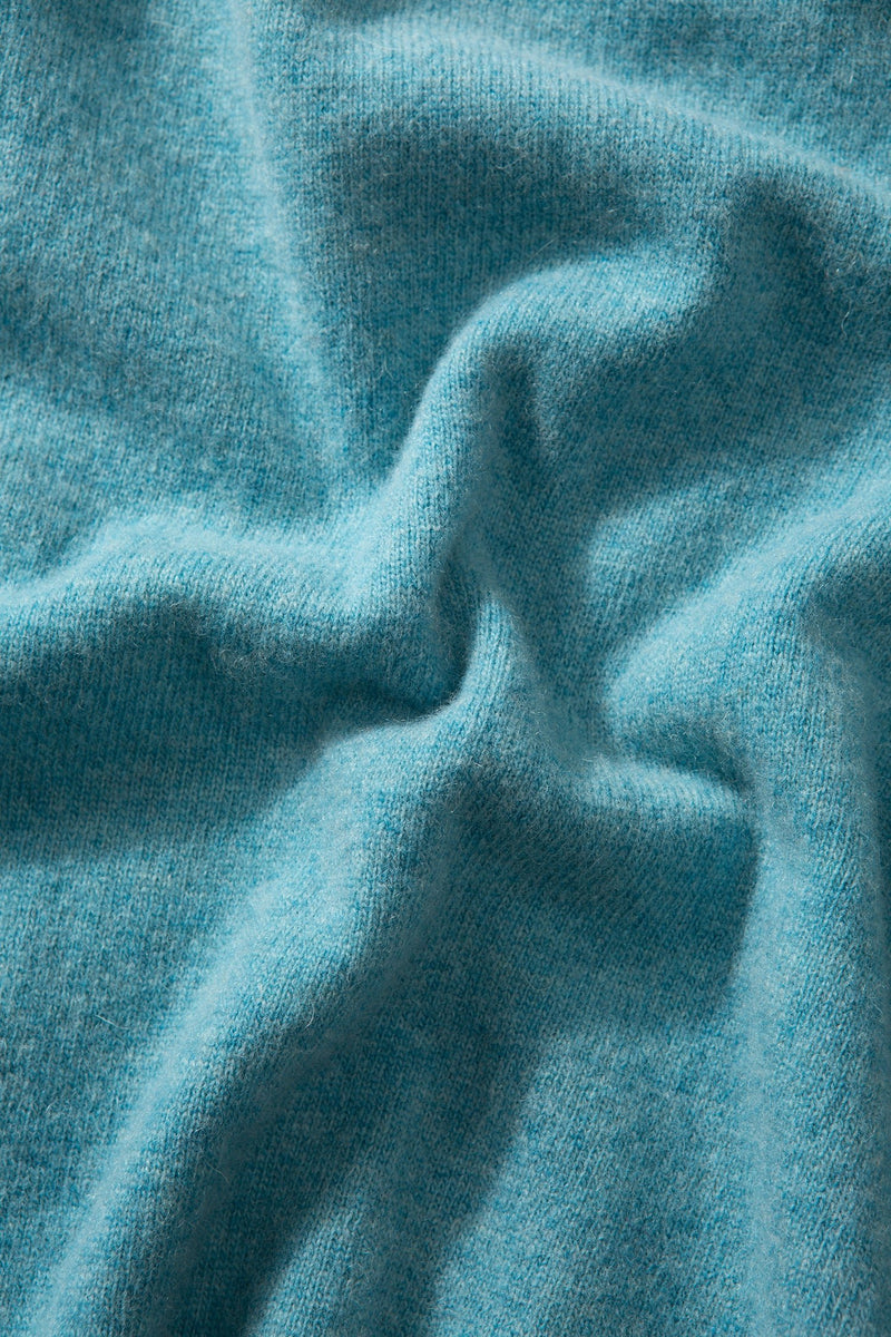 WOOL POLO AQUA