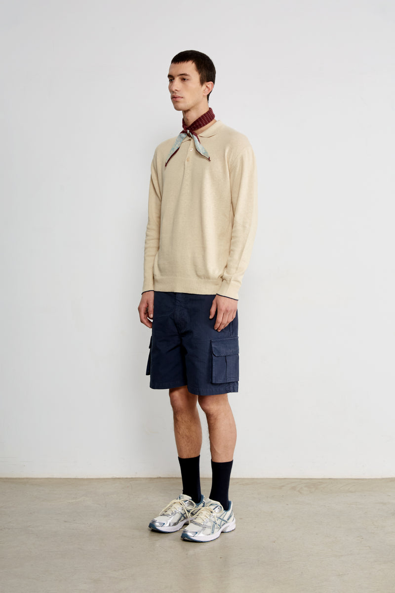 KNITTED POLO BEIGE