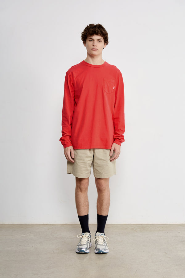 POCKET CORE TEE LS RED