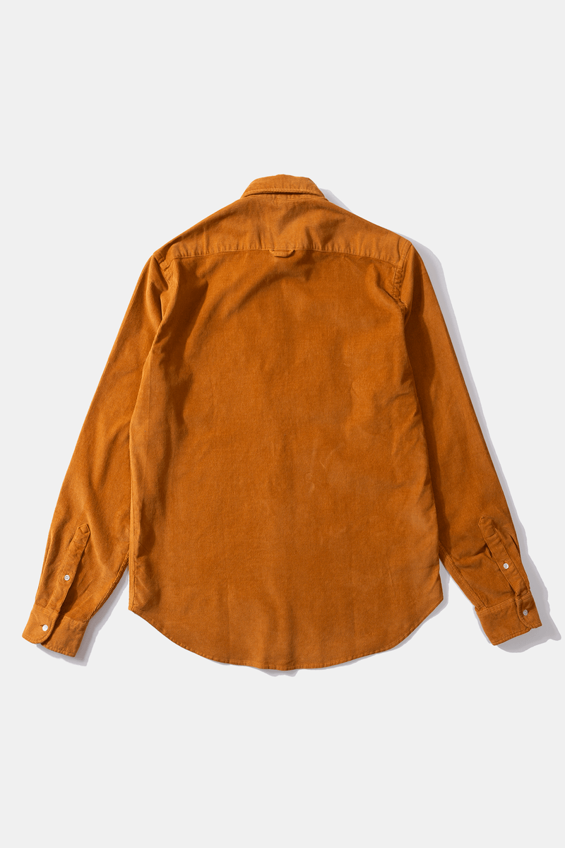 MICROCORD SHIRT PLAIN BROWN
