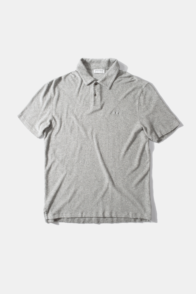 TERRY POLO PLAIN GREY MELANGE