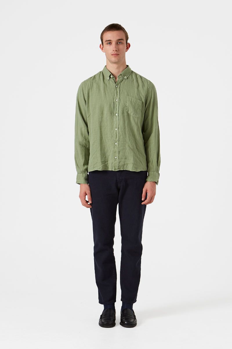 LINEN SHIRT PLAIN OLIVE